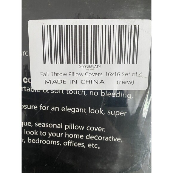 Fall Pillow Covers 16x16 Inch Set of 4 Hello Fall Pumpkin Truck Gnome - Picture 8 of 8